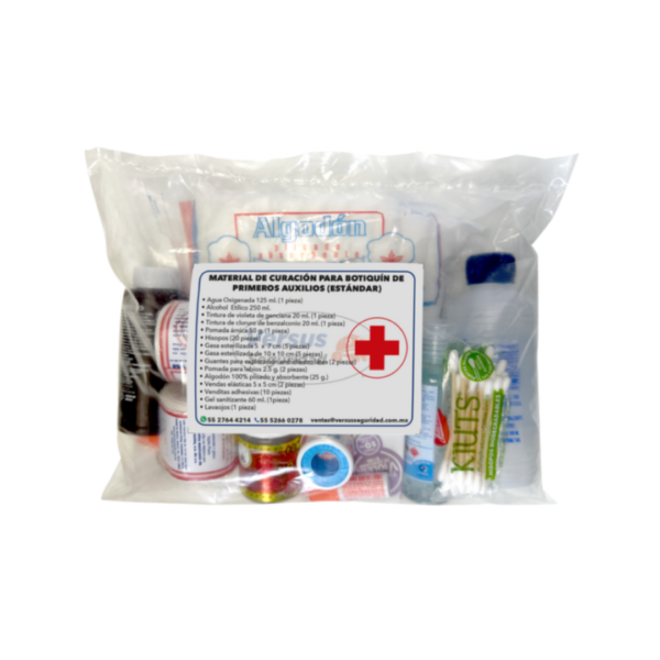 Kit de material de curación para botiquín primeros auxilios tipo A. estándar